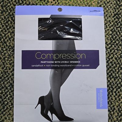 Motherhood Maternity Compression Hoisery | Sandalfoot in Black Size Large